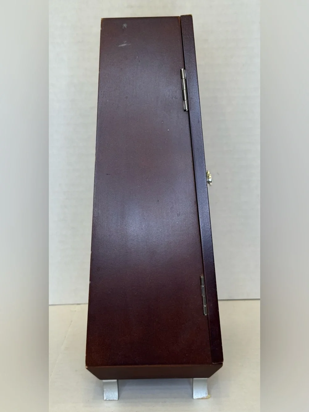 Dark Mahogany-colored Tapered Wooden Jewelry Armoire